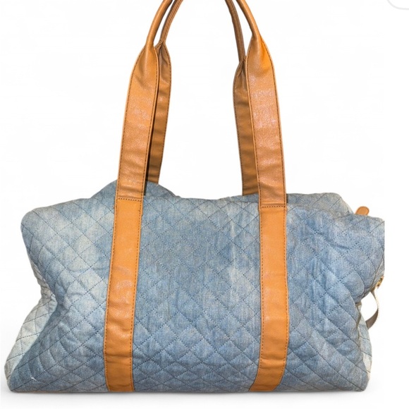 LUV Betsy Quilted Denim Tote Bag - Picture 2 of 10